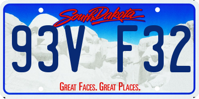 SD license plate 93VF32