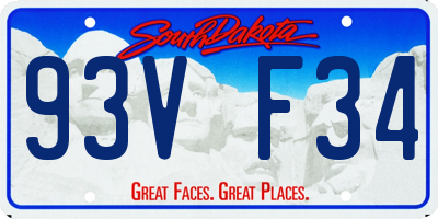 SD license plate 93VF34