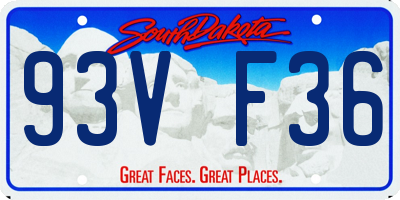 SD license plate 93VF36