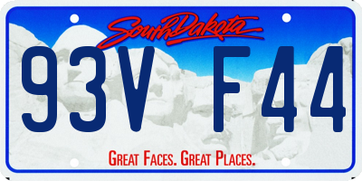 SD license plate 93VF44