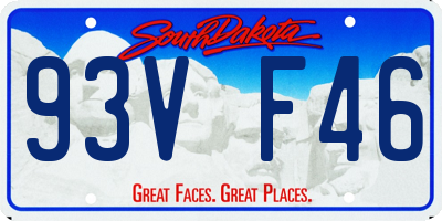 SD license plate 93VF46