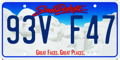 SD license plate 93VF47