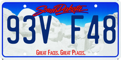 SD license plate 93VF48