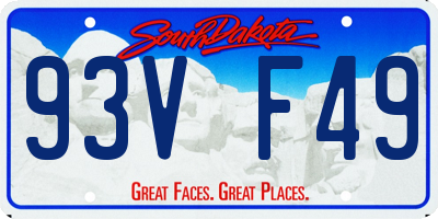 SD license plate 93VF49