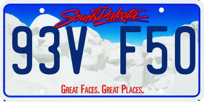 SD license plate 93VF50