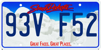 SD license plate 93VF52
