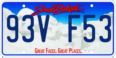SD license plate 93VF53