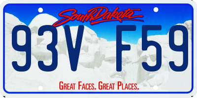 SD license plate 93VF59