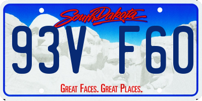 SD license plate 93VF60