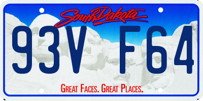 SD license plate 93VF64