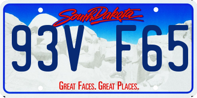 SD license plate 93VF65