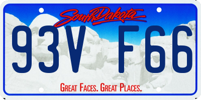 SD license plate 93VF66