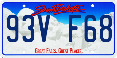 SD license plate 93VF68
