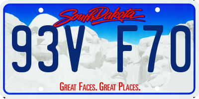 SD license plate 93VF70