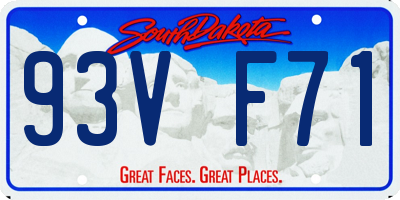SD license plate 93VF71