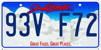 SD license plate 93VF72