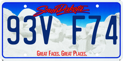 SD license plate 93VF74