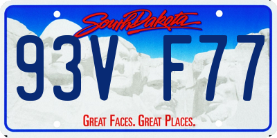 SD license plate 93VF77