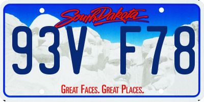 SD license plate 93VF78