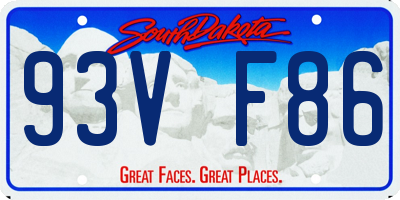 SD license plate 93VF86