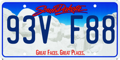 SD license plate 93VF88