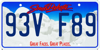 SD license plate 93VF89
