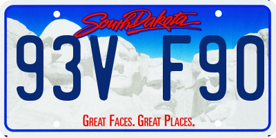 SD license plate 93VF90