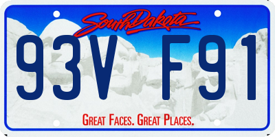 SD license plate 93VF91
