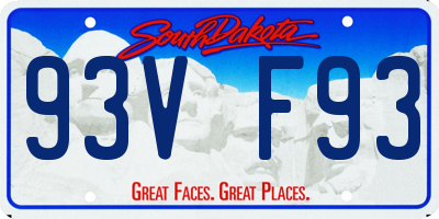 SD license plate 93VF93