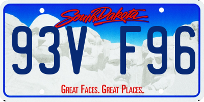 SD license plate 93VF96