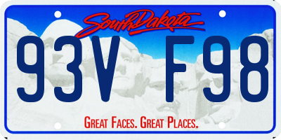 SD license plate 93VF98