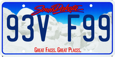 SD license plate 93VF99
