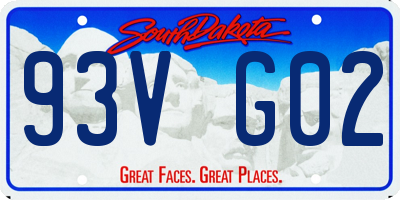 SD license plate 93VG02
