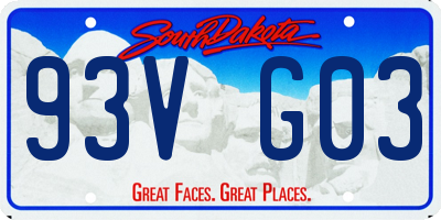 SD license plate 93VG03