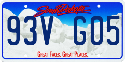 SD license plate 93VG05