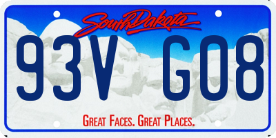 SD license plate 93VG08
