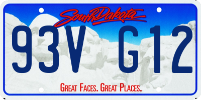 SD license plate 93VG12