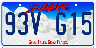 SD license plate 93VG15