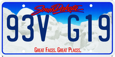 SD license plate 93VG19