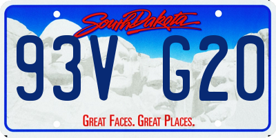 SD license plate 93VG20