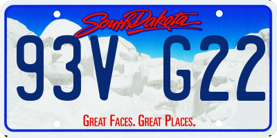 SD license plate 93VG22