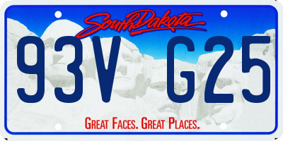 SD license plate 93VG25