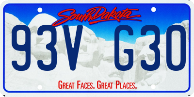 SD license plate 93VG30