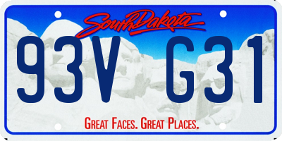 SD license plate 93VG31