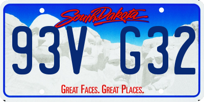 SD license plate 93VG32