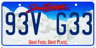 SD license plate 93VG33