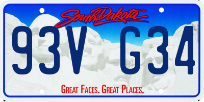 SD license plate 93VG34