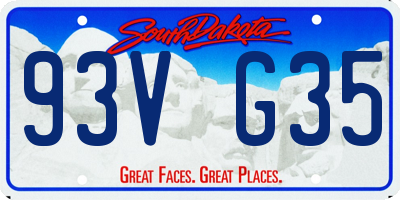 SD license plate 93VG35
