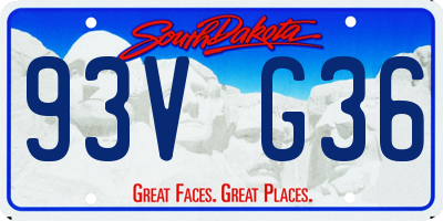 SD license plate 93VG36