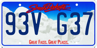 SD license plate 93VG37